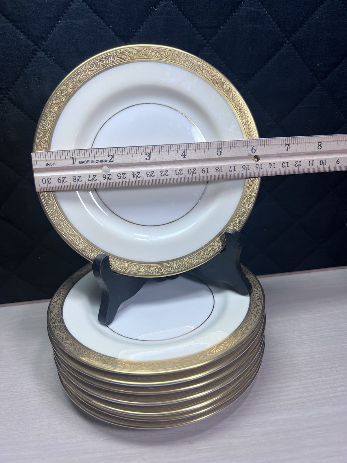 Theodore Haviland New York USA Madison Salad Plates Gold Trim Vlntage Lot of 20
