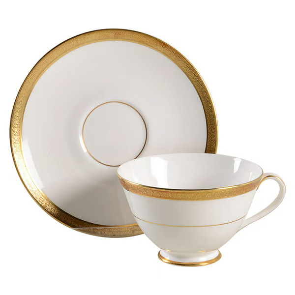 Royal Doulton “Royal Gold” dinnerware, plates, cups, serveware