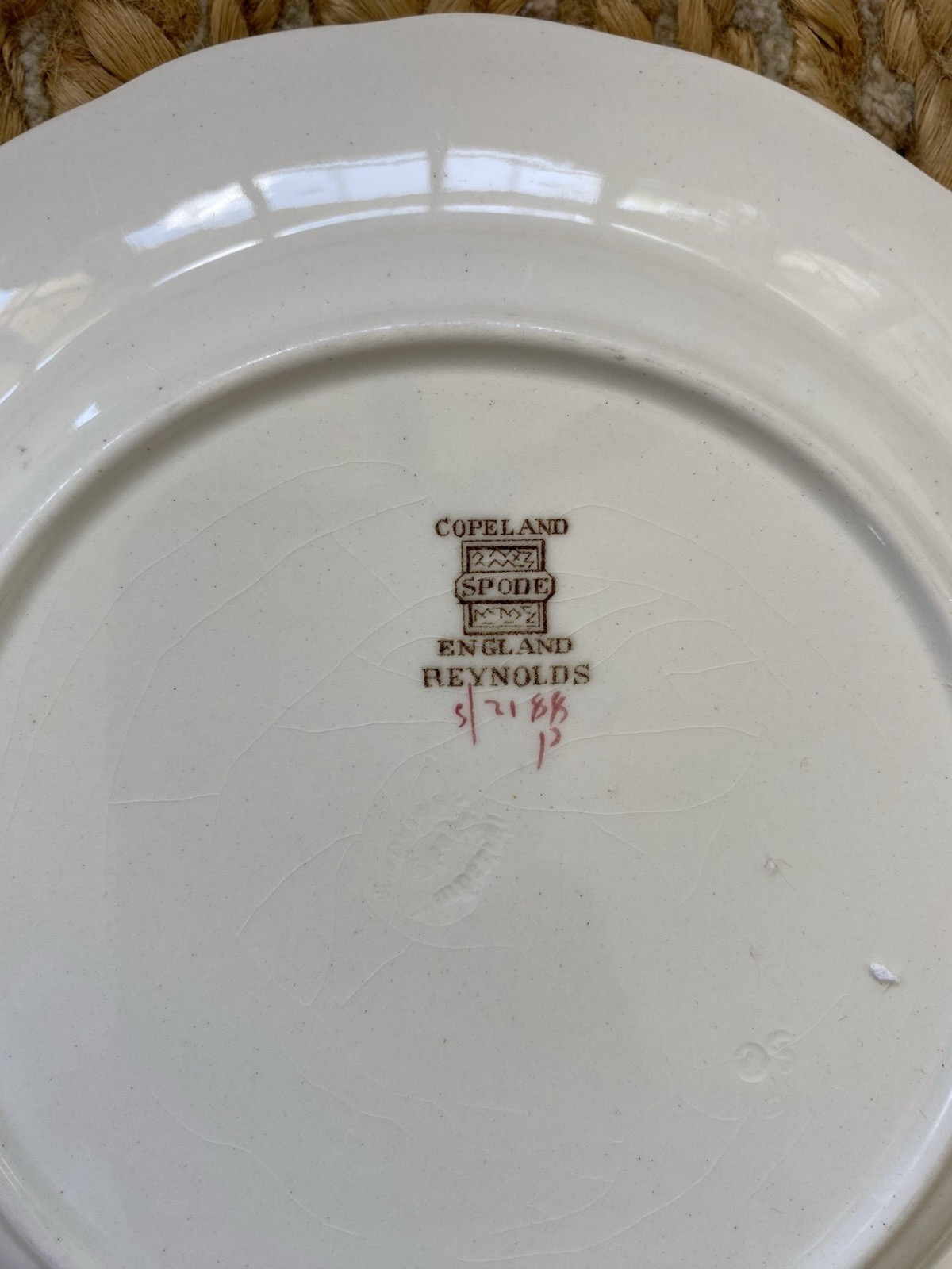 Vtg Spode Copeland England Reynolds 2188 Fruit & Flowers 7 7/8″ Plates Set of 4