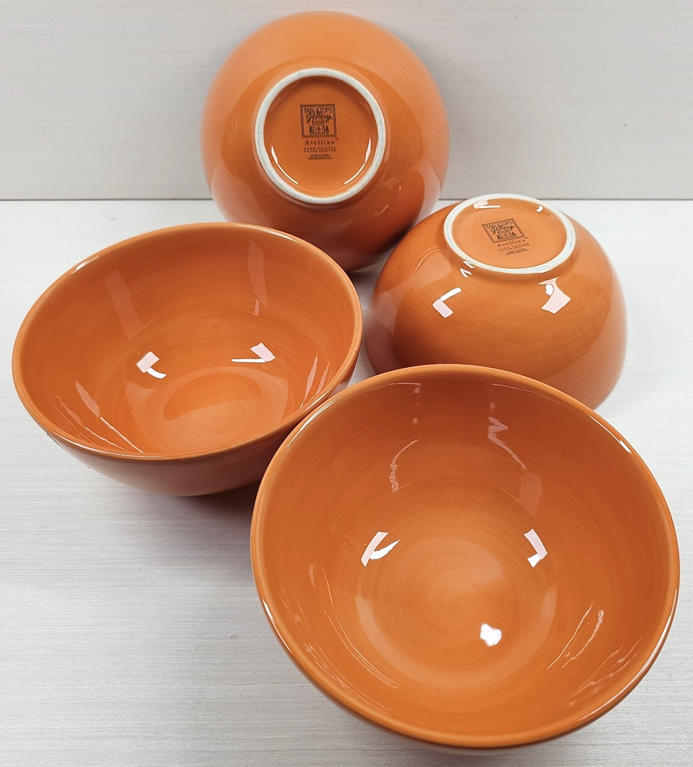 4 Tabletops Unlimited Avellino Pumpkin Soup Cereal Bowls Set Gallery Serving Lot