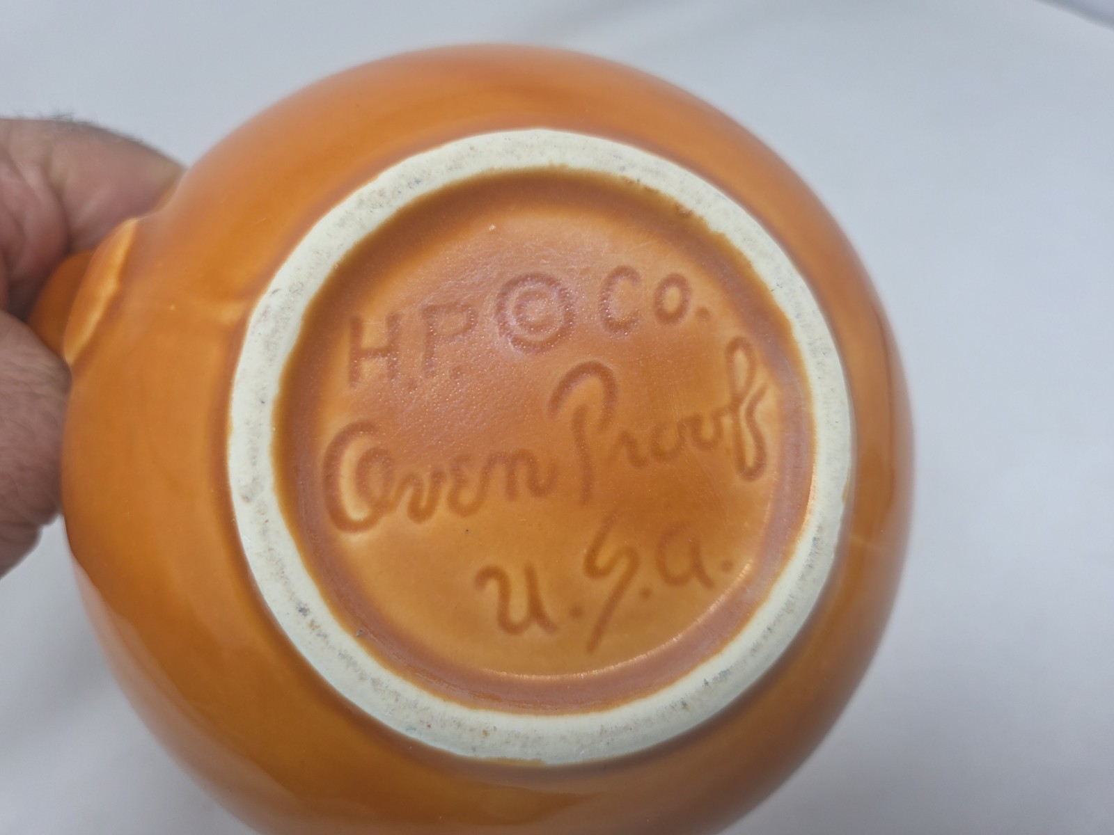 Hull Tangerine Orange Drip Glaze Oven Proof USA Teapot