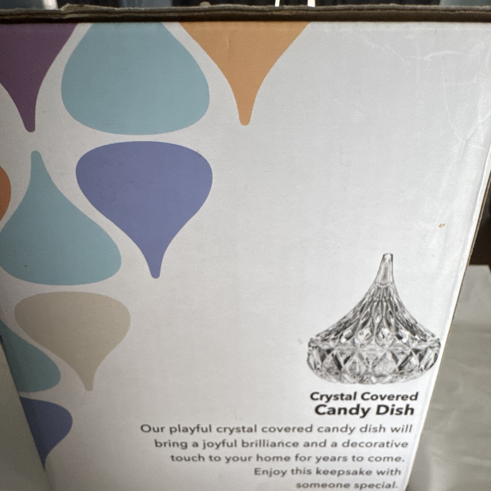 Hershey’s Kisses Clear Crystal Covered Candy Dish with Lid, Boxed