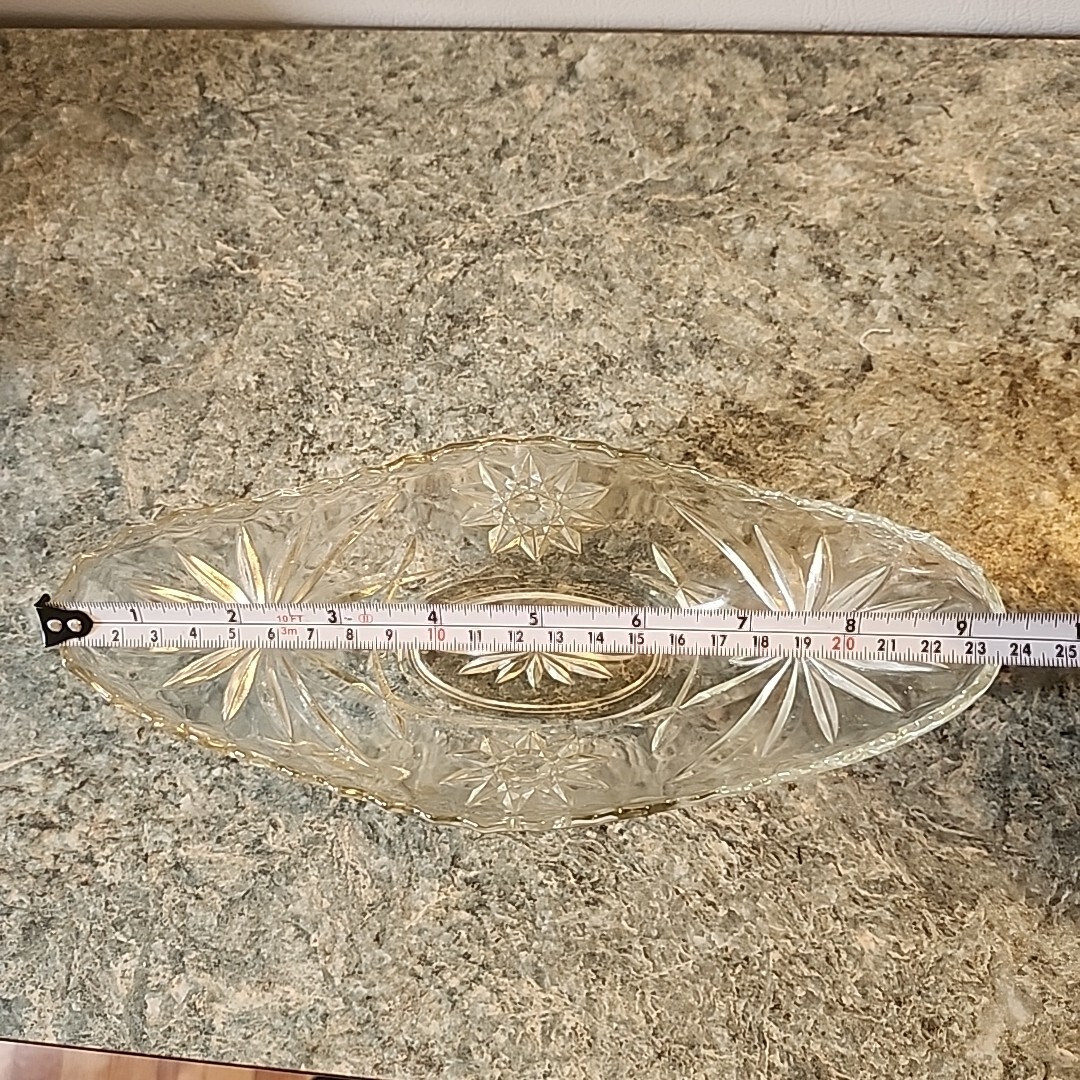 Boat Bowl Dish Crystal Banana Split Gondola EAPC Anchor Hocking Star of David