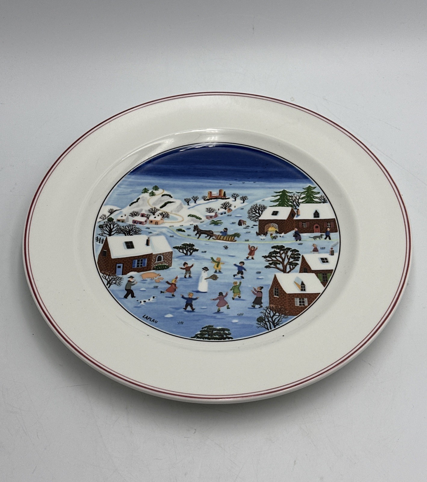 Villeroy Boch Naif Christmas Dinner Plate 10.5″ Laplau Luxembourg NOS