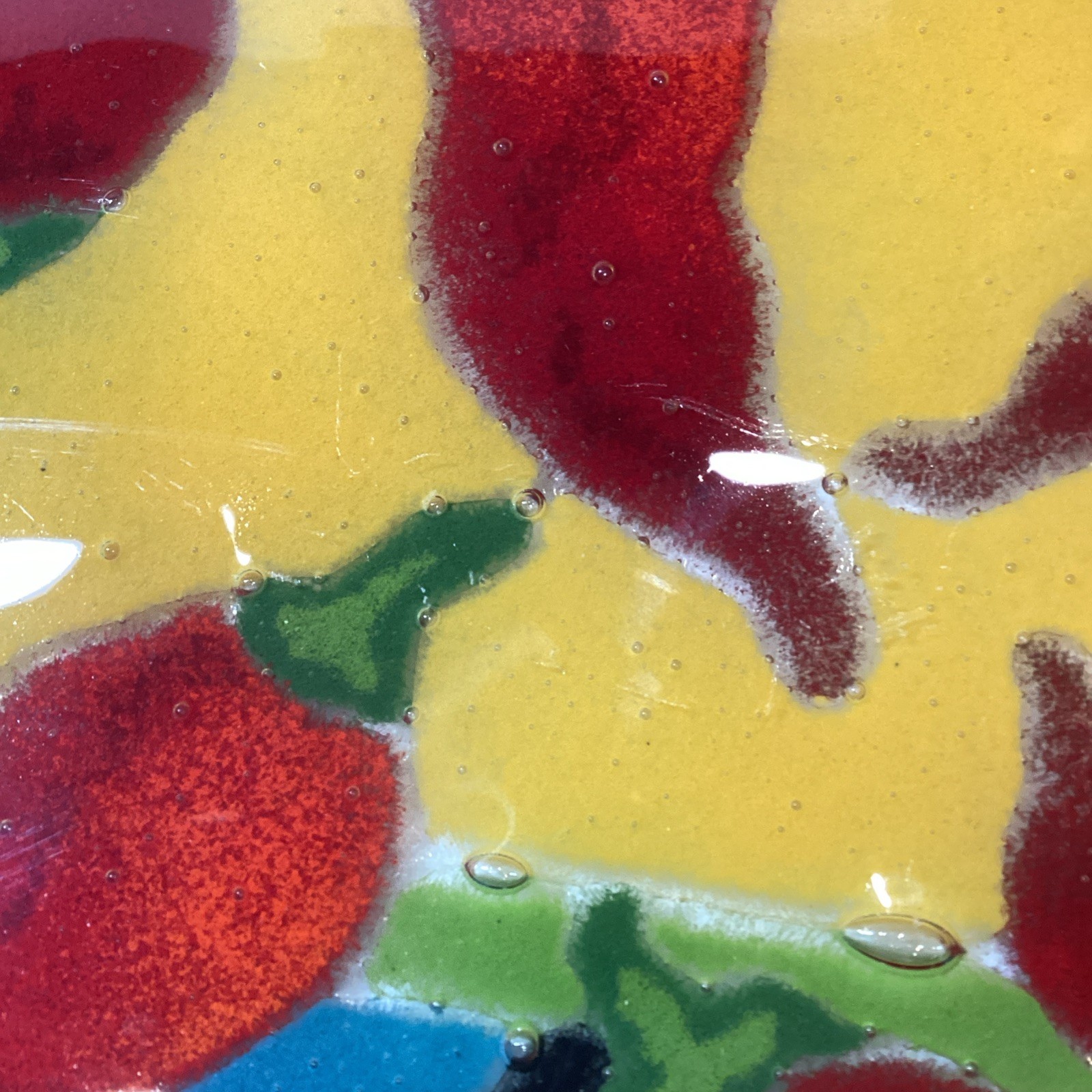 Chili Pepper Fused Art Glass Tray Signed P Karr