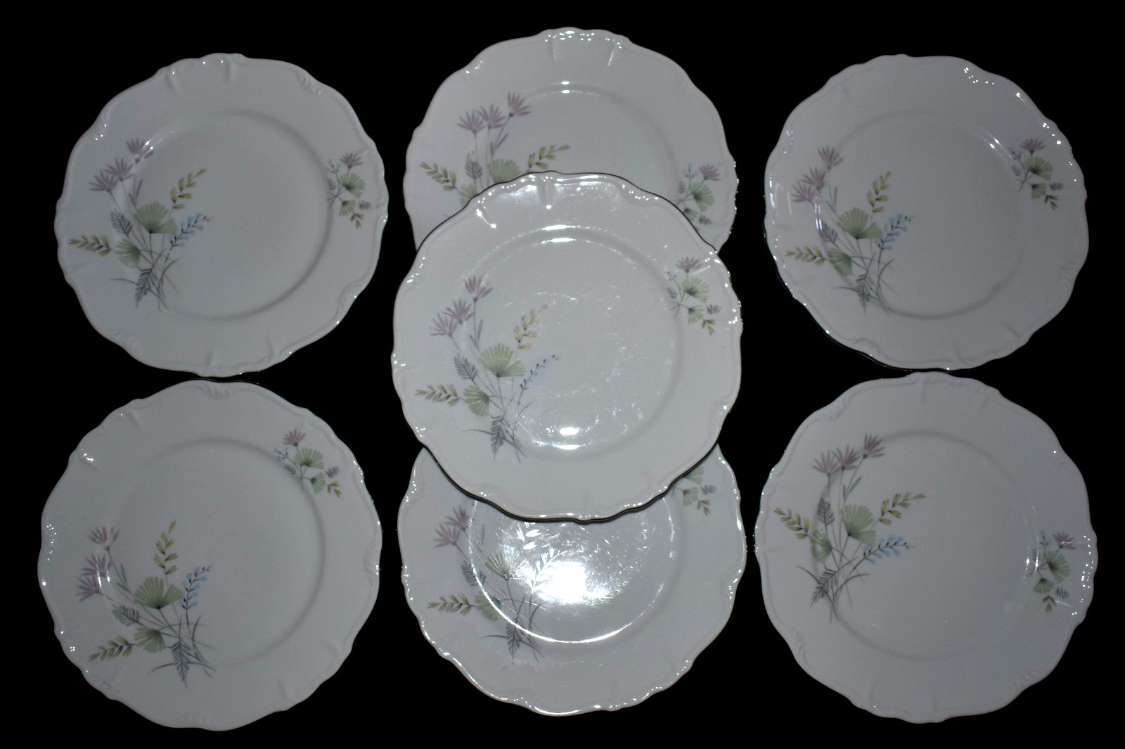 Vintage EDELSTEIN Maria Theresa Bavaria Germany Dinner Plate Set 0f 7 1962 3