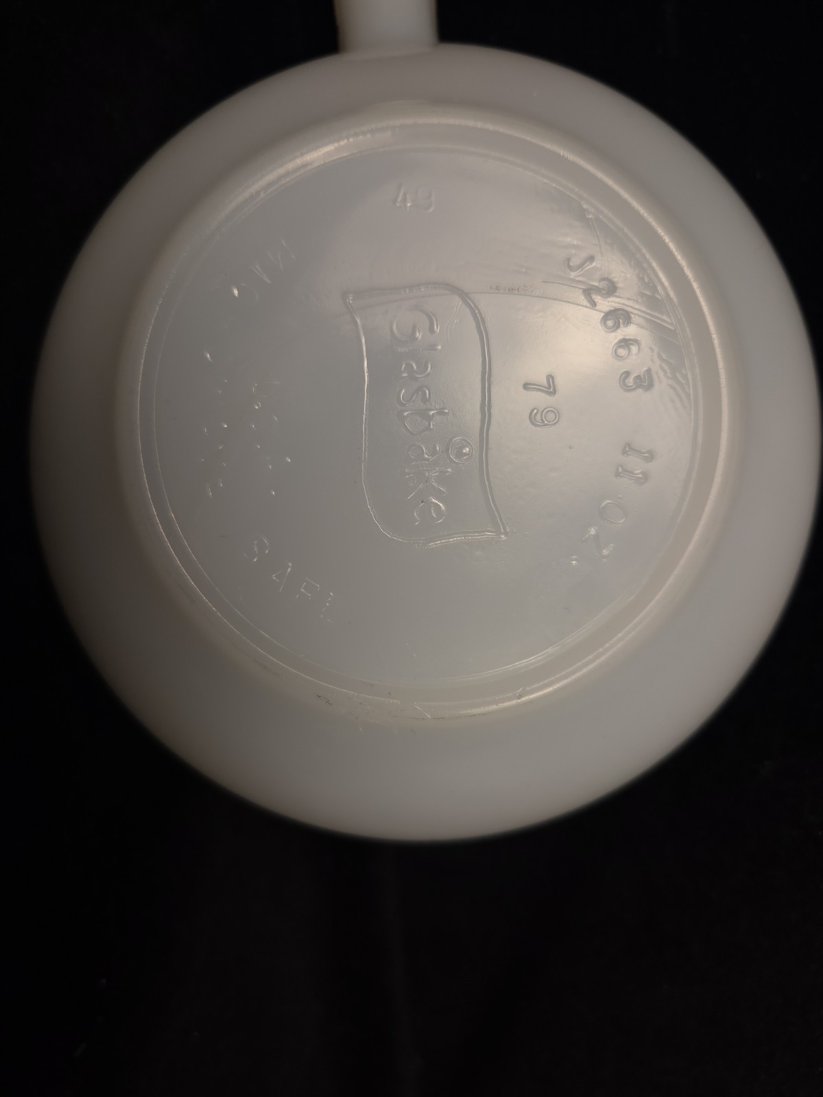 Glasbake Bowls w/ Handles 11 oz. Set of 3 White Milk Glass J2663 USA Vintage