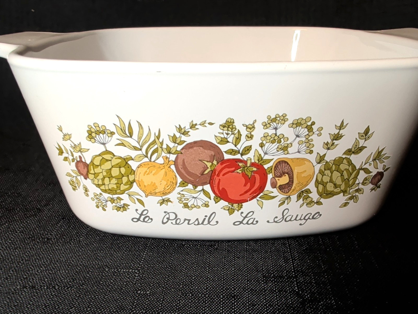 Vintage Corning Ware A-1 1/2-B Le Persil La Sauge Spice of Life 1.5 Qt w/Lid USA