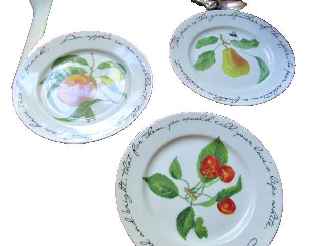 *Set of 3 Williams Sonoma Orchard Suite Salad Plates 7-3/4″ Diameter