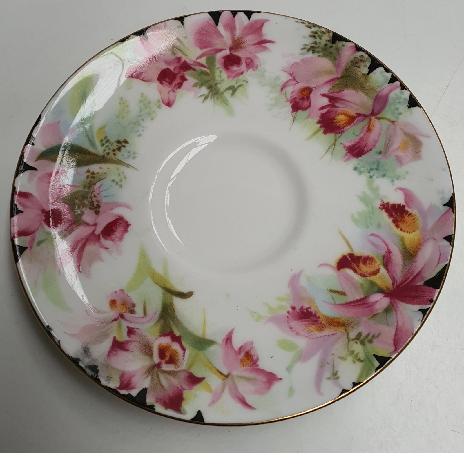 Royal Doulton Orchid Bone China Saucer H3906 Made in England c1932 11.5cm Wide