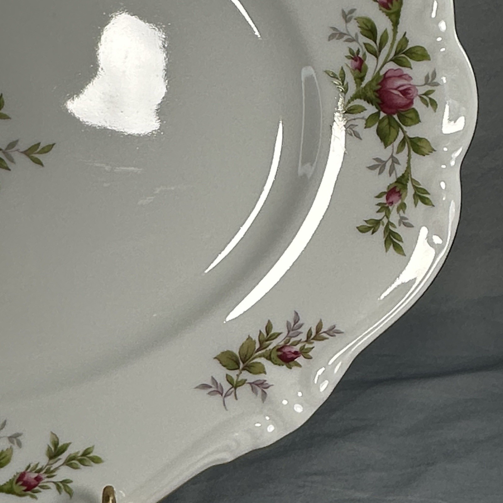 Johann Haviland Moss Rose Large Serving Platter 15”L Gold Trim Bavaria 1970’s