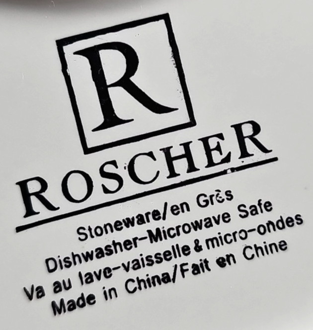 8 Roscher Crackle Glass Green Dinner Plates Set Elegant Stoneware Table Dish Lot
