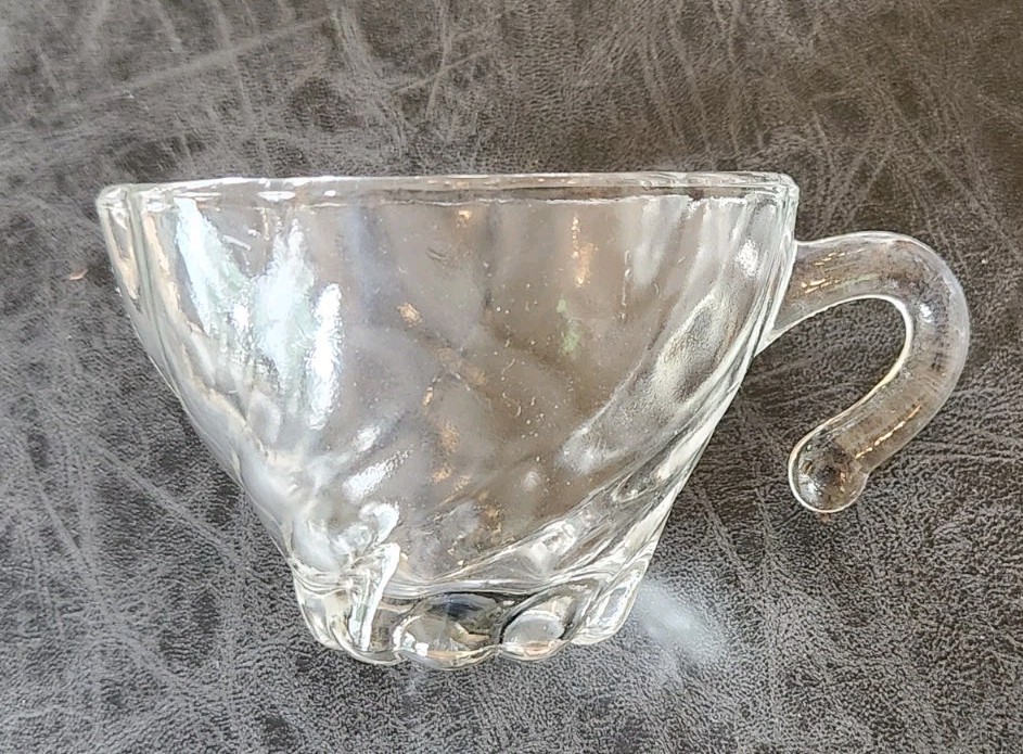 HAZEL ATLAS COLONIAL SWIRL Punch Bowl Set 12 CUPS, PUNCH BOWL + STAND