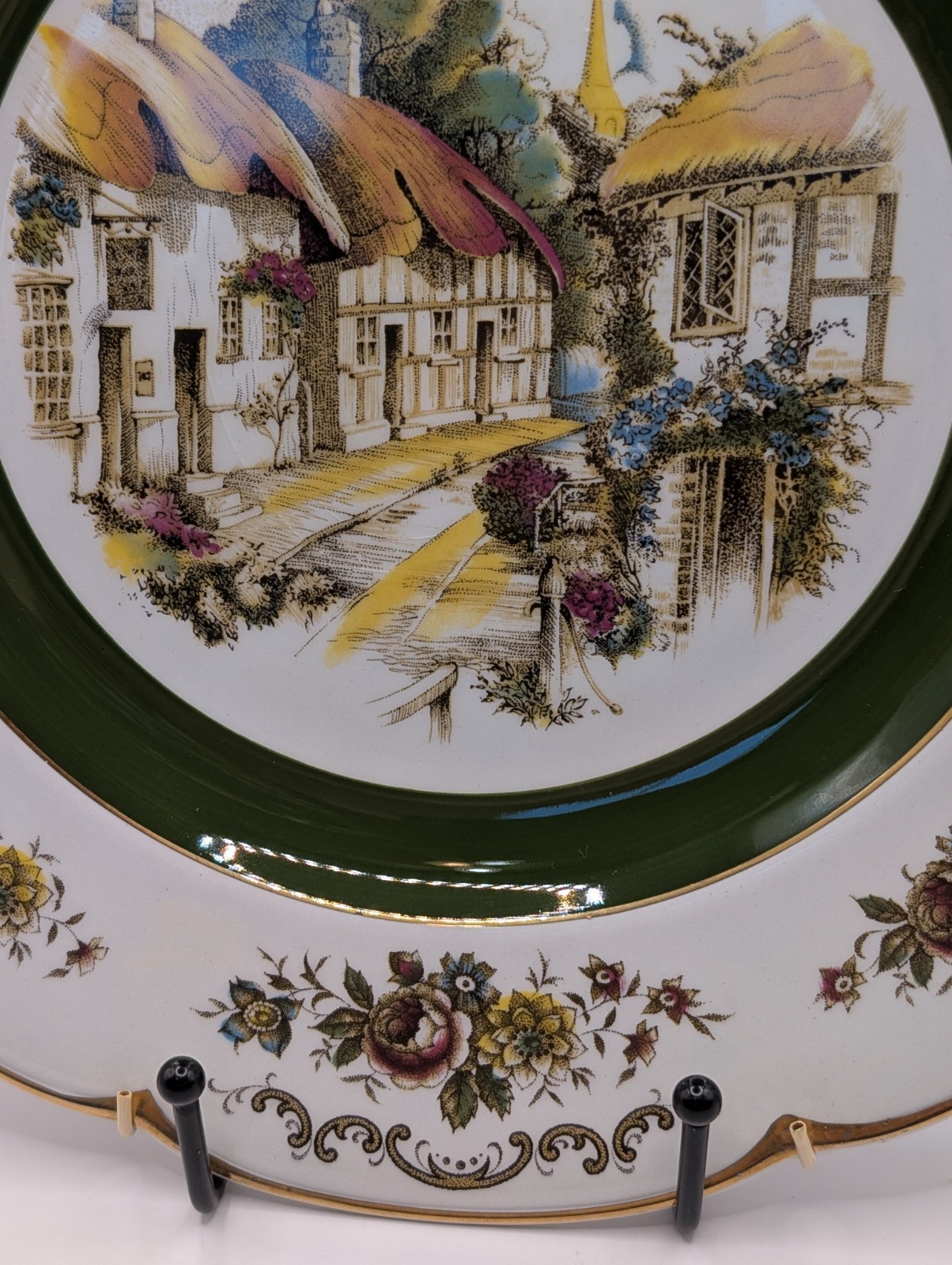 Vtg Set 2 Ascot Service Wall Plates Wood & Sons England Decorative 10″ Hangers