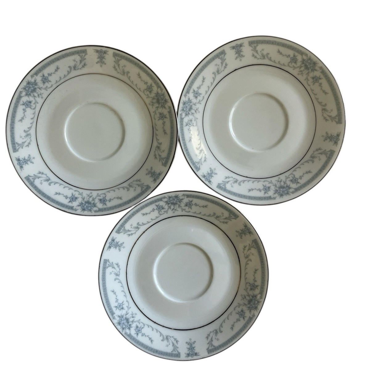 Sheffield Blue Whisper Saucers Lot Of 3 Fine China Porcelain Made In Japan