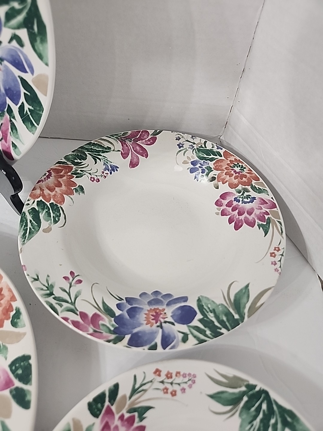 Set Of 6 Farberware Theresa #458 China Plate Salad Bowl Set Vintage