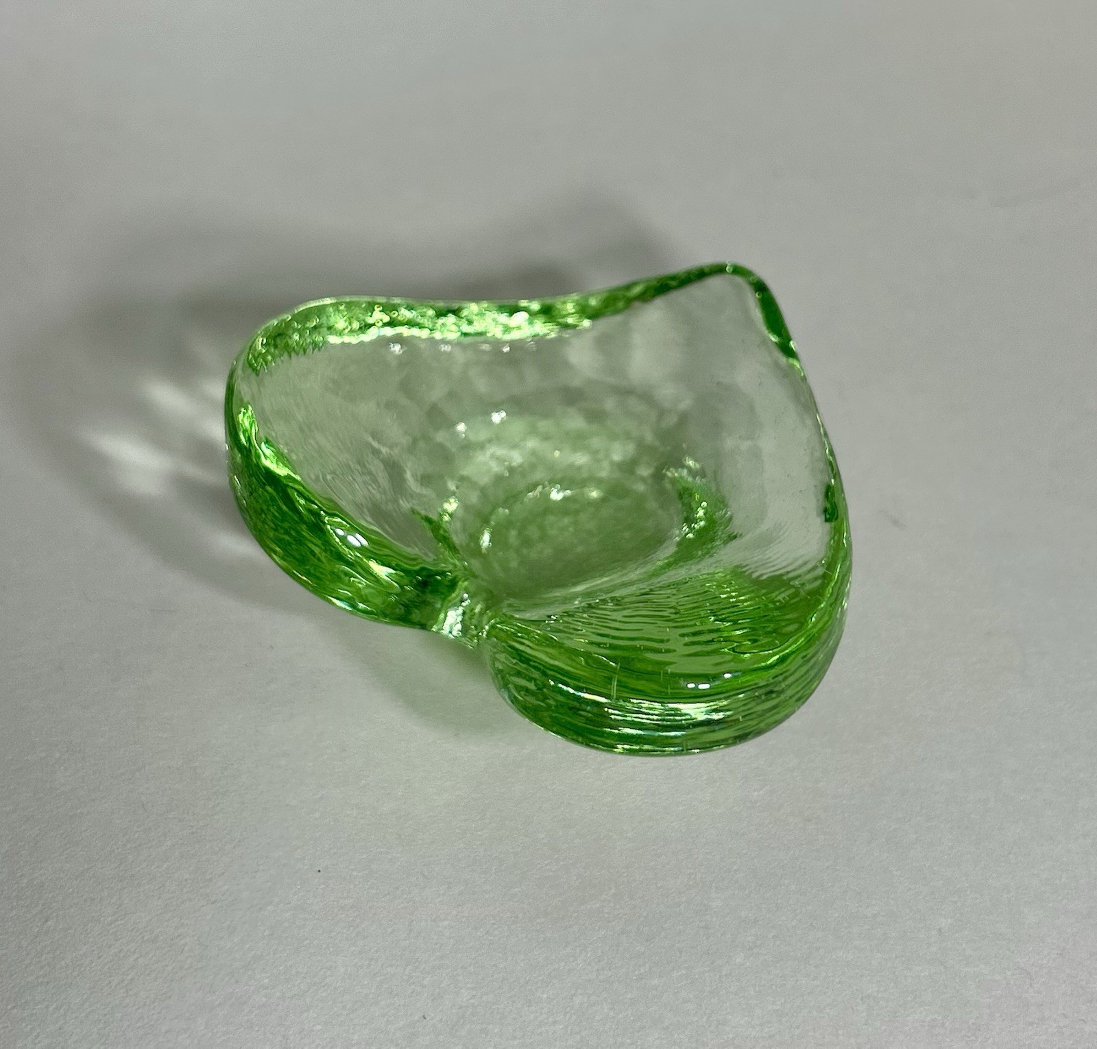Fire & Light Recycled Glass Celery Green Heart Shaped Trinket Dish
