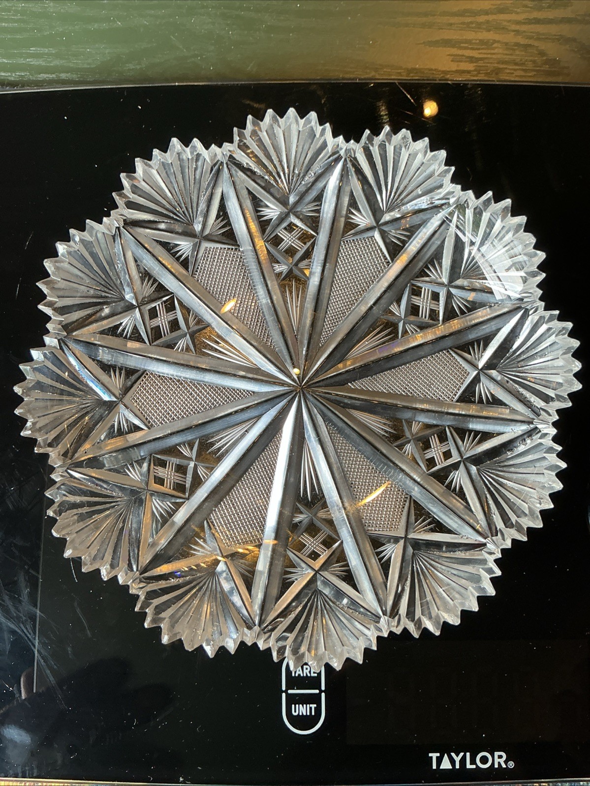 Antique American Brilliant Cut Glass 6.25” Plate/Dish Sawtooth Rim Rayed Mitres