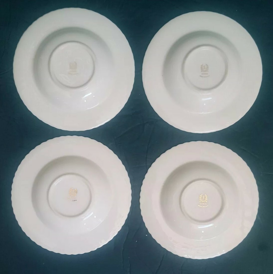 Set of 4 Lenox Temple Off White Rim Fruit/Dessert (Sauce) bowls UNUSED