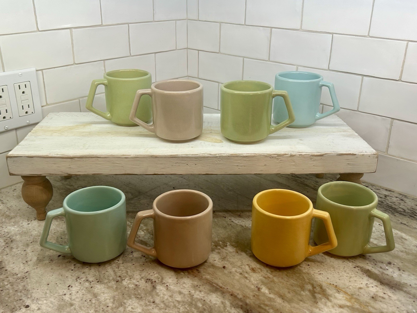 8 Vintage La Solana Pottery Cups