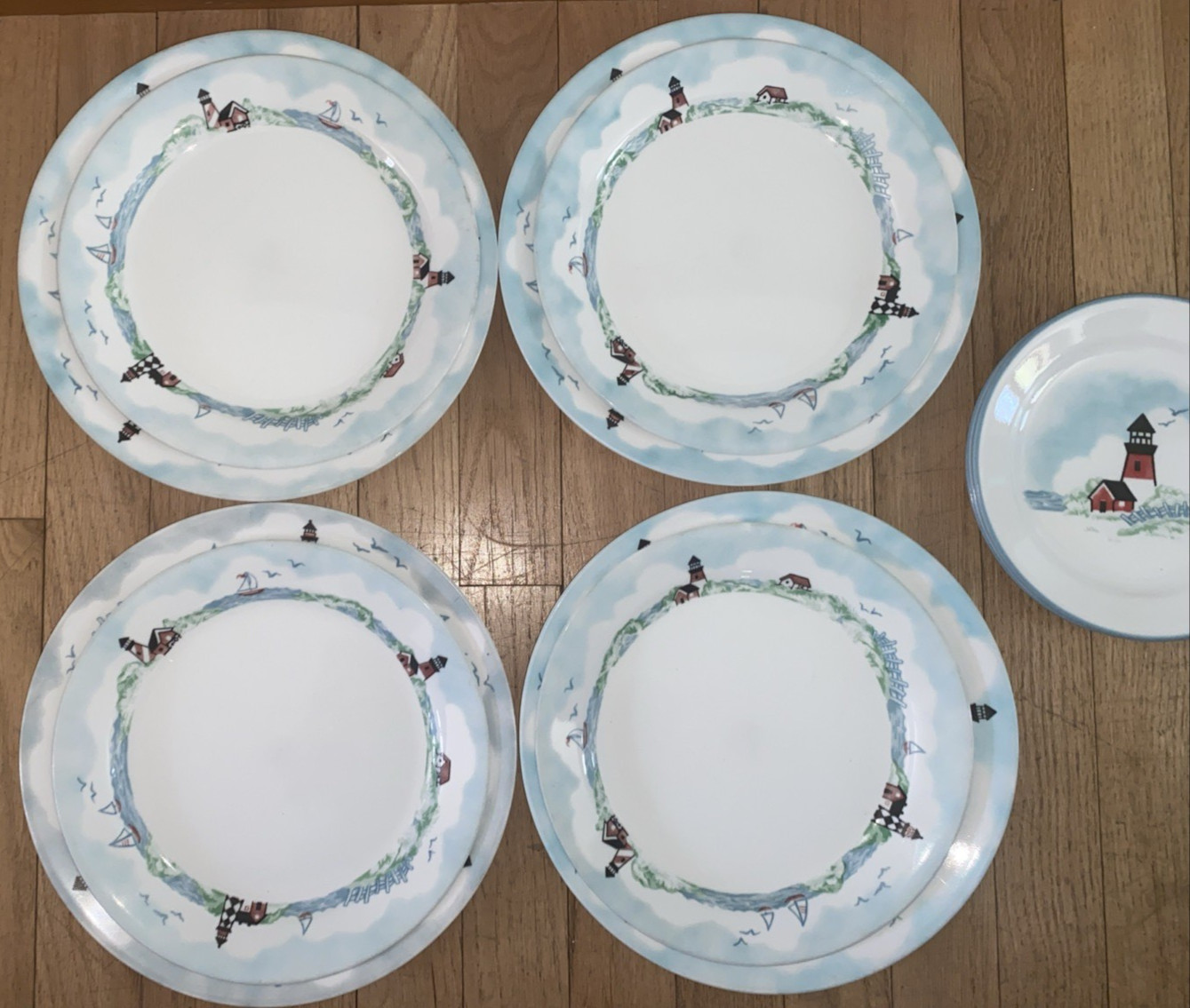 12 Corelle Outer Banks Lighthouse 4 Dinner, 4 Luncheon, 4 Bread/Dessert Plates