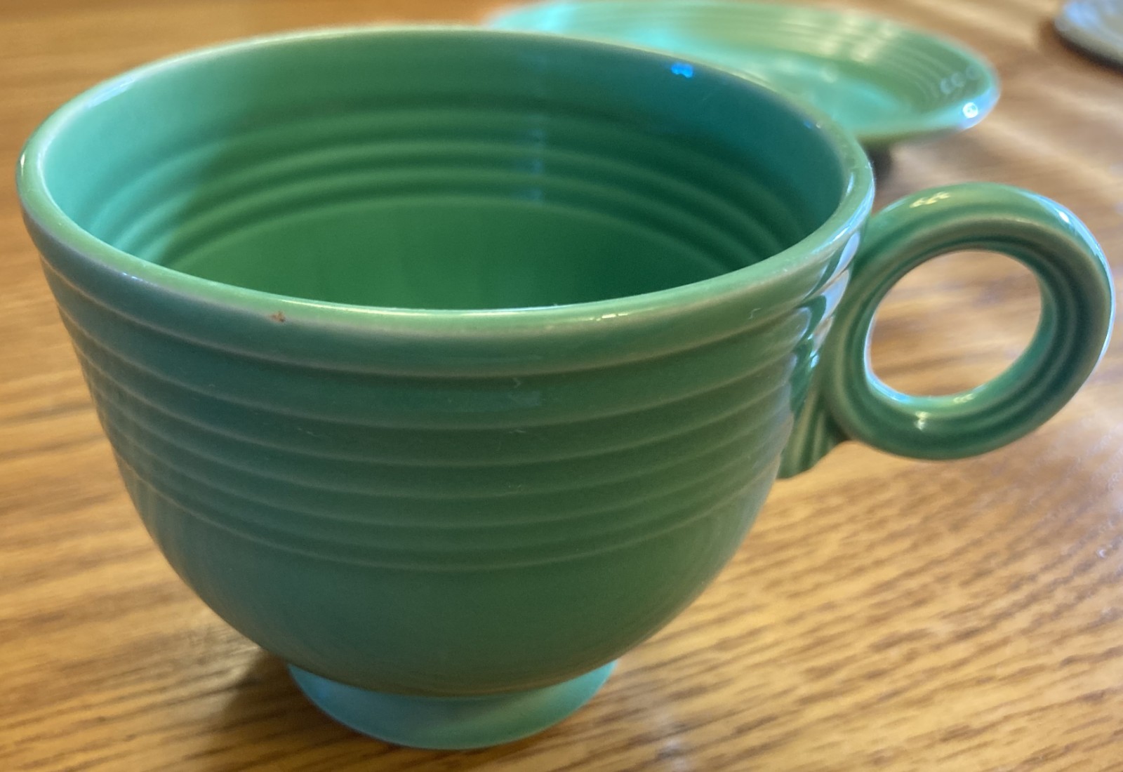 Vintage Fiestaware – Cup and saucer set in original green (exc.) (1936-1969)