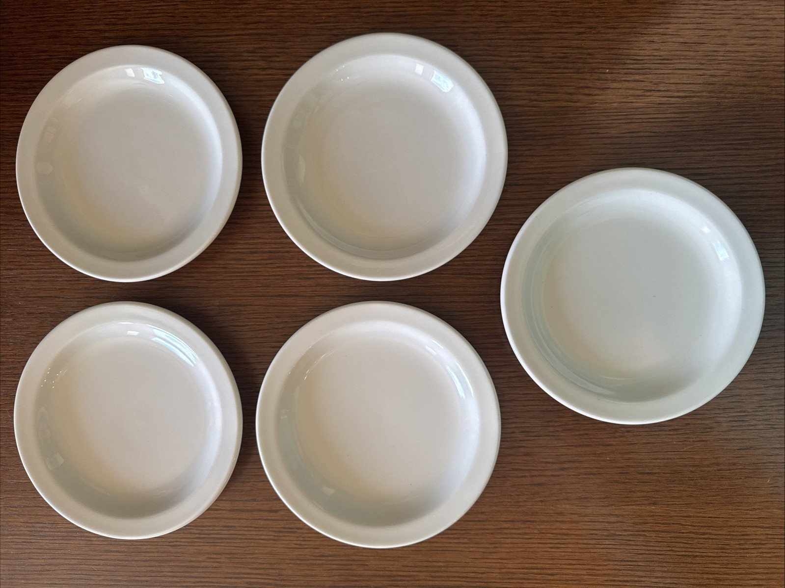 Vintage Buffalo China White Restaurant 6 1/4″” Bread Dessert Plates Set of 5
