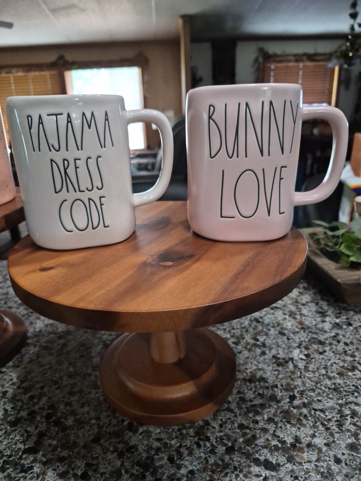 Rae Dunn Artisan Collection Bunny Love Pink Ceramic Mug Easter Pajama Party Set