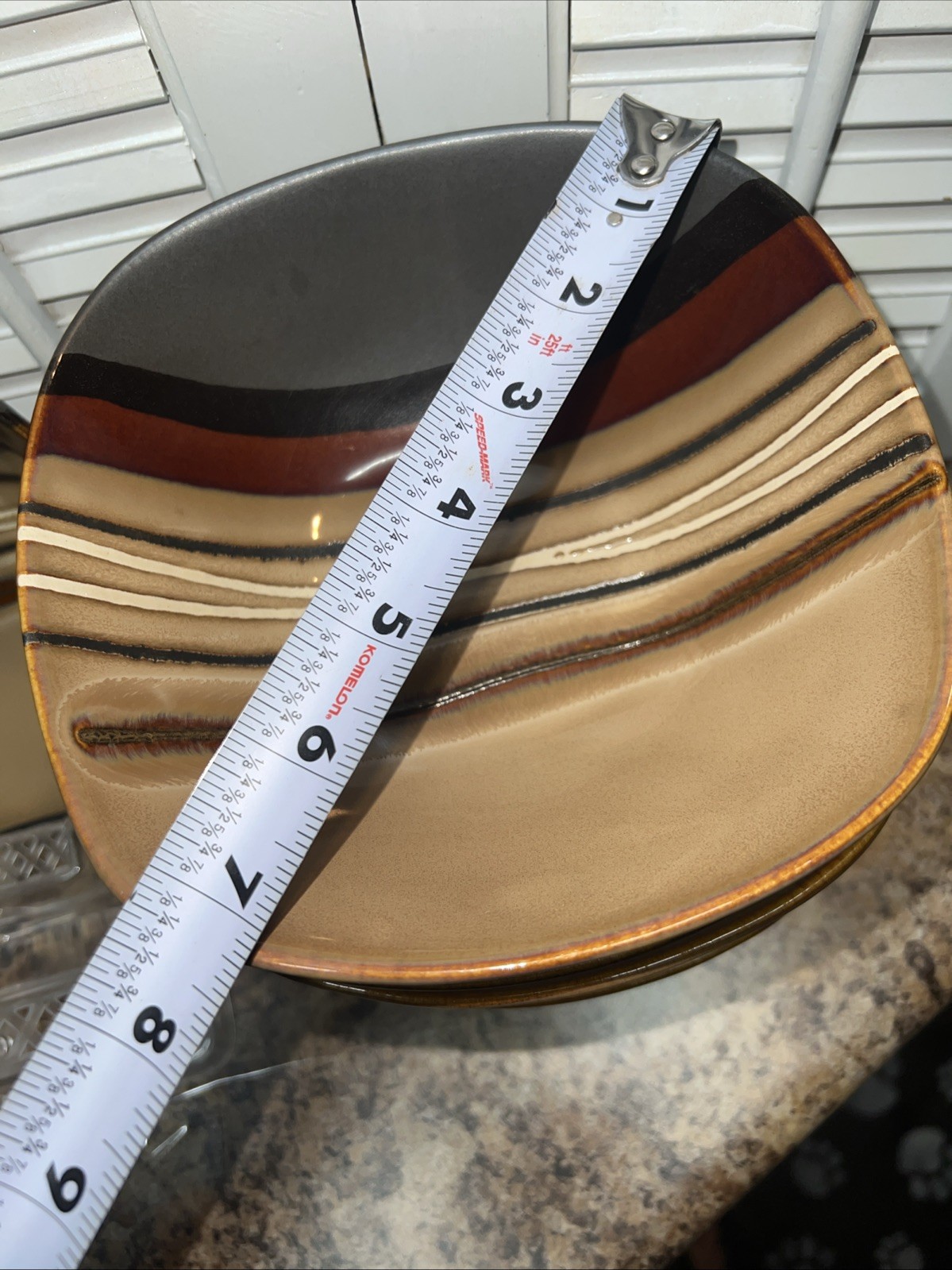 Set 3-Bazaar Brown Square Stoneware Soup/Cereal Bowl Better Homes And Gardens 7″