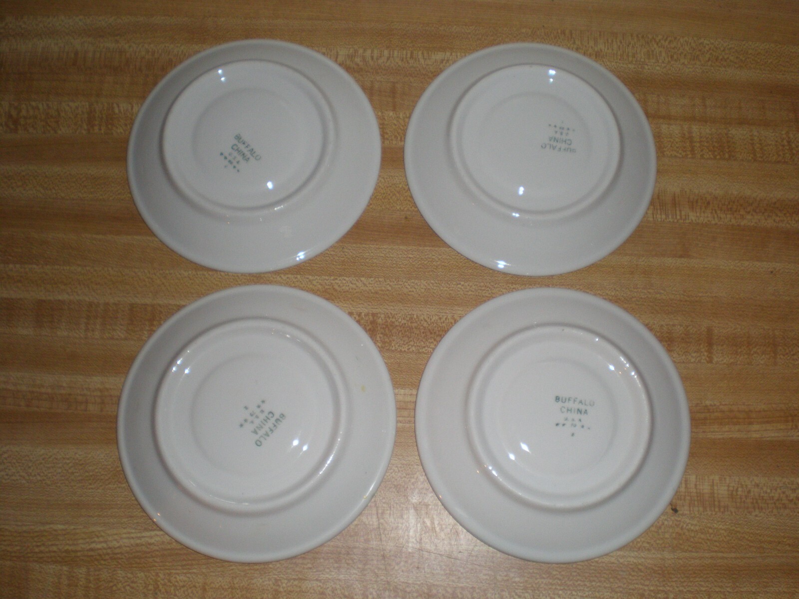 Vintage Set of 4 Shenango China Green Everglades Restaurant Ware Cups & Saucers