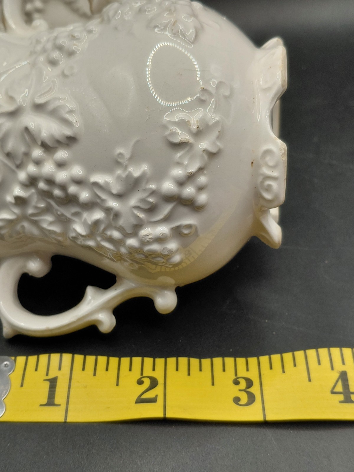 Vintage Indiana Glass Harvest Grape White Milk Sugar & Creamer Pair Mid Century