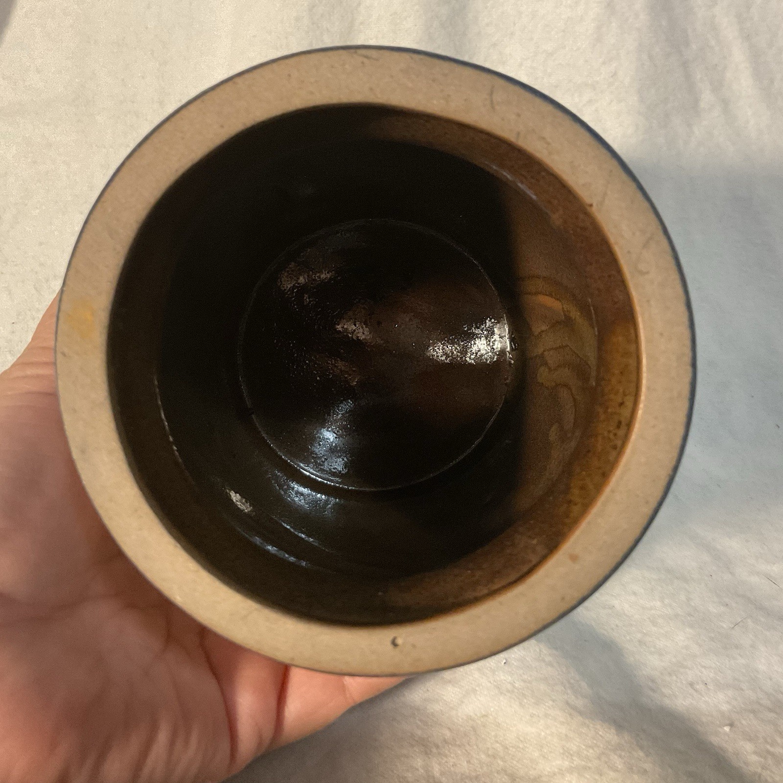 BBP Beaumont Brothers- 5-1/2″ Salt Glazed Stoneware Bear Crock / Vase- 1996