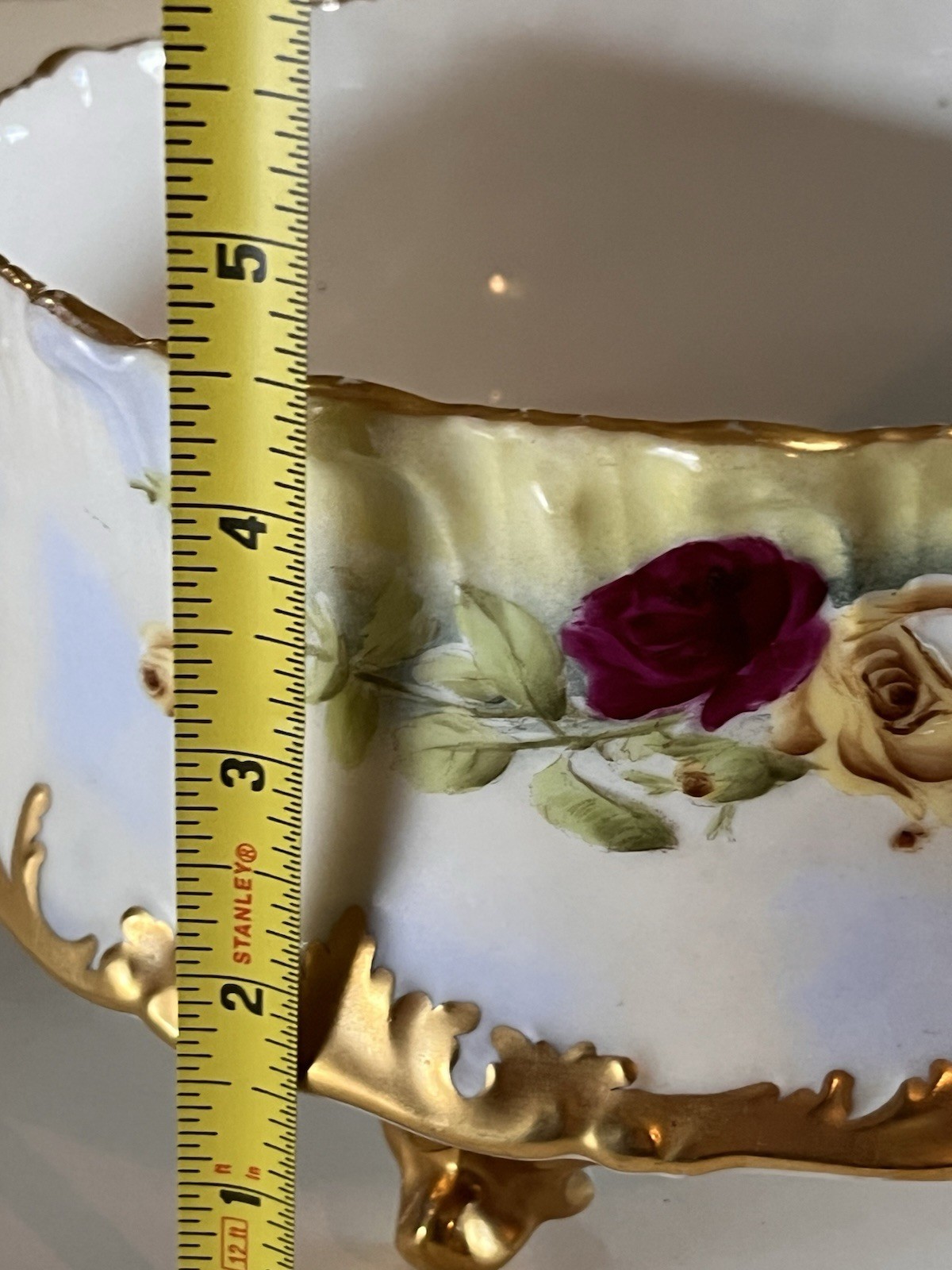 Antique Limoges Jardiniers Footed Gold Trim Bowl Made In Venice 1899