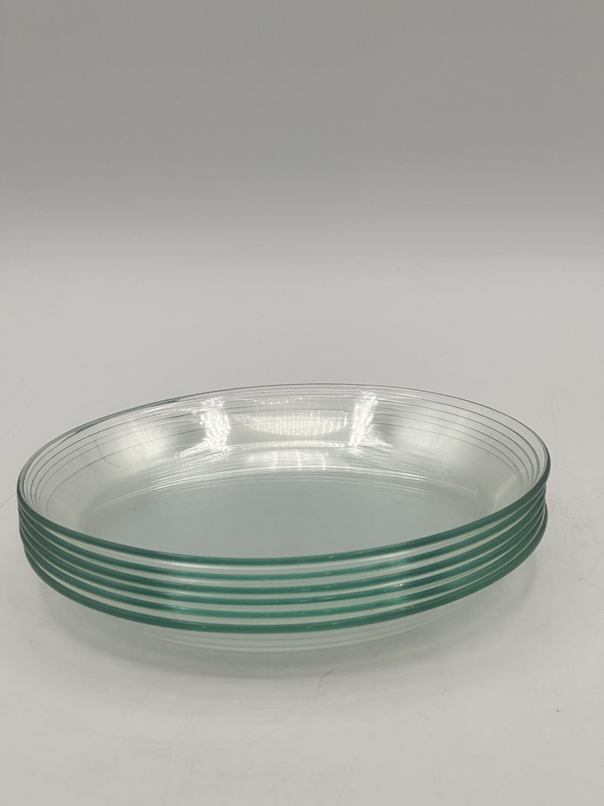 Clear Glass 6.25” Snack Or Candle Plate Set Of 6 With 5/8” Spill Guard Lip