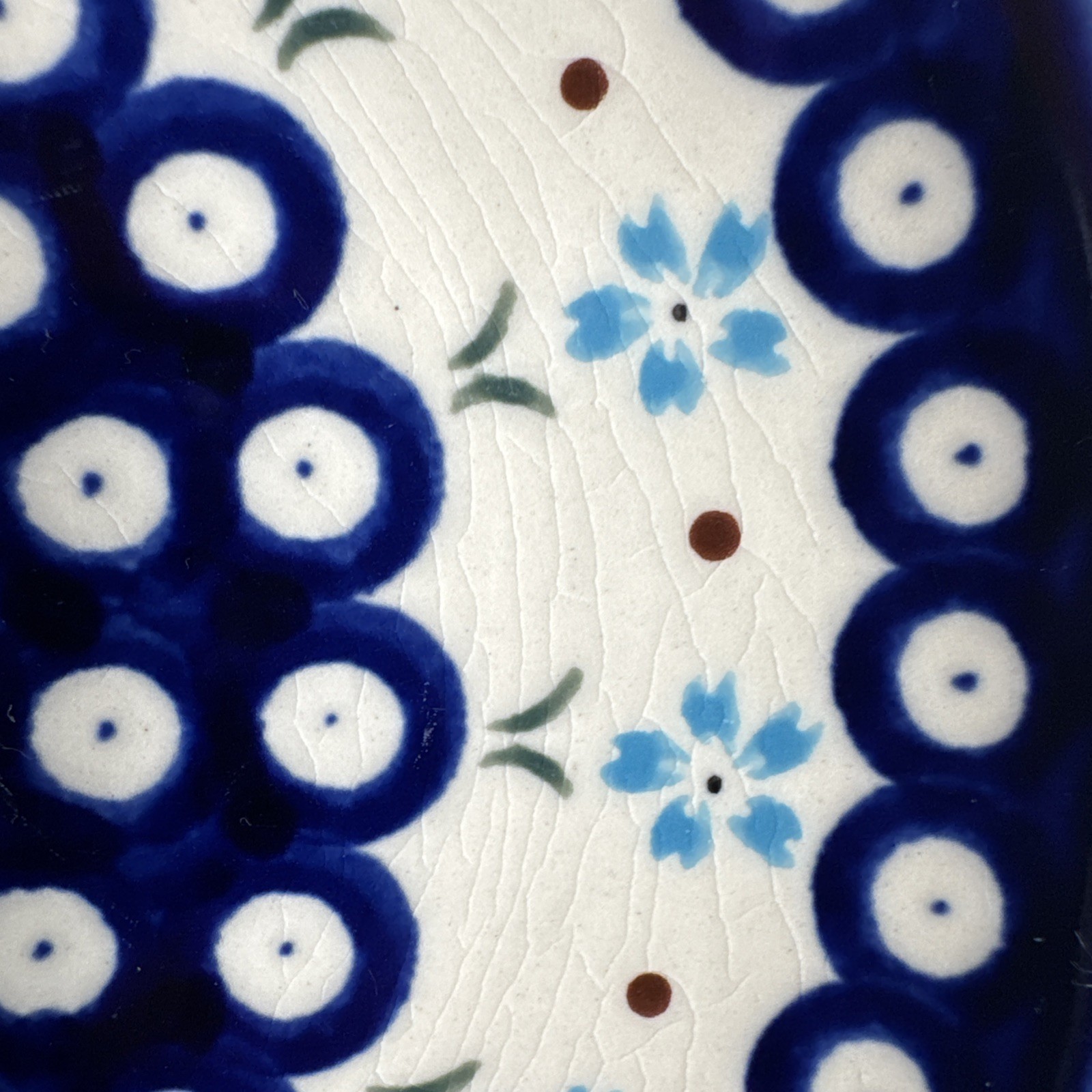 Boleslawiec Polish Pottery Salad/Dessert Plate Flowering Peacock 7.75″ SET OF 4