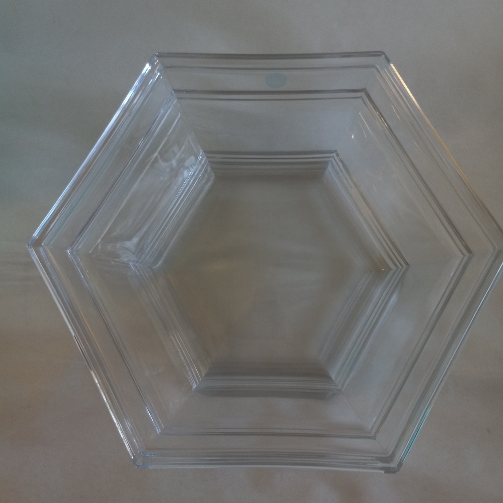 PREOWNED TIFFANY & CO. WINDHAM CRYSTAL BOWL HEXAGONAL SIX SIDED SIGNED ORIG BOX
