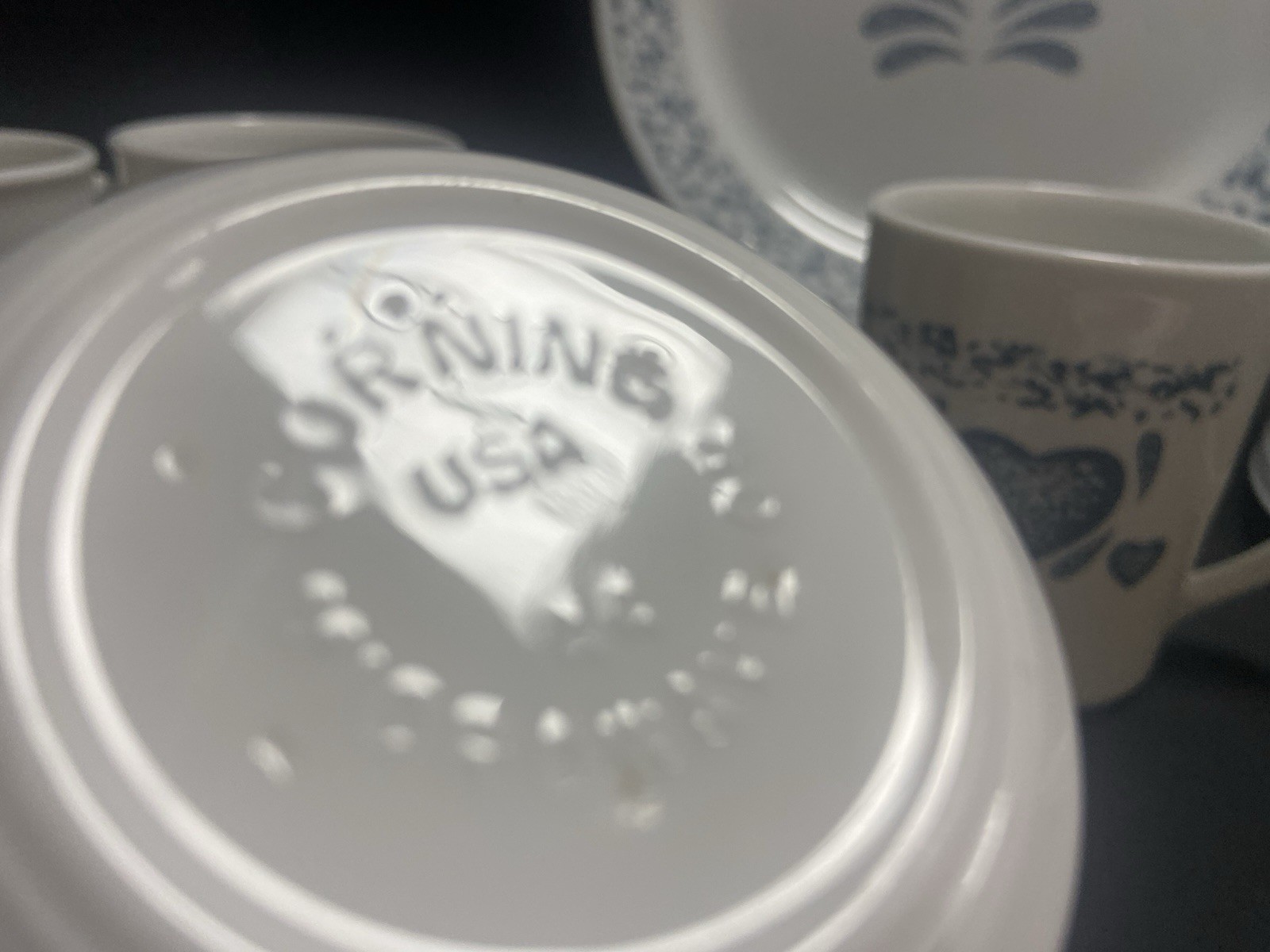 16 pc set of Vintage Corelle BLUE HEARTS Dinnerware Set