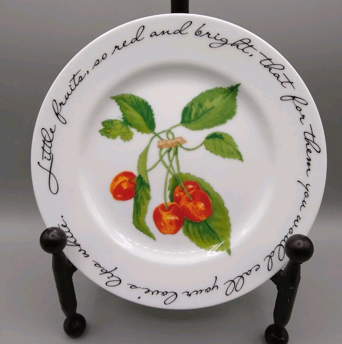 Williams Sonoma salad dessert Plates set of 3 Orchard Suite cherry peach plum