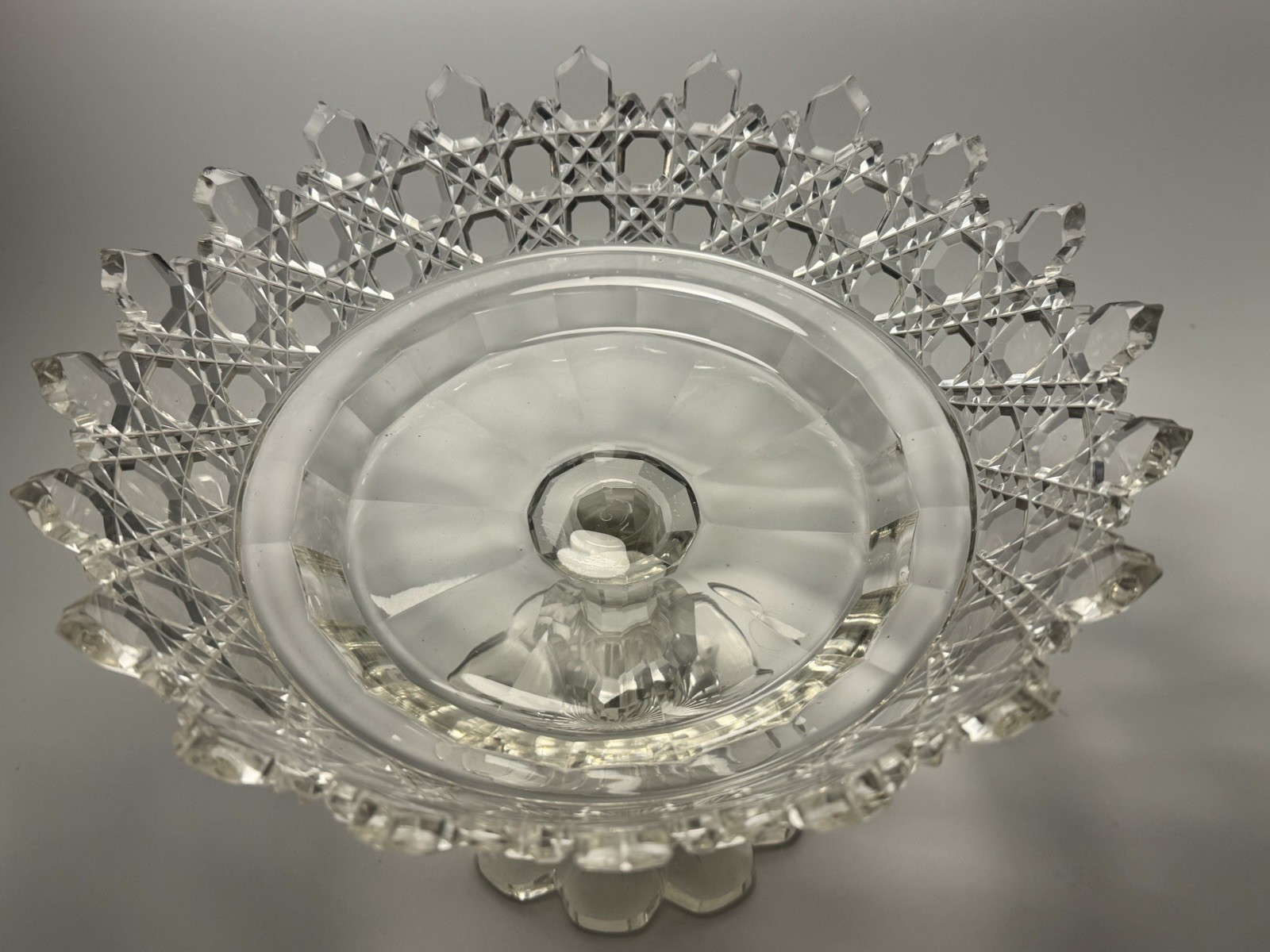 Incredible Rare Antique Anglo Irish Pedestal Fruit Bowl Centerpiece