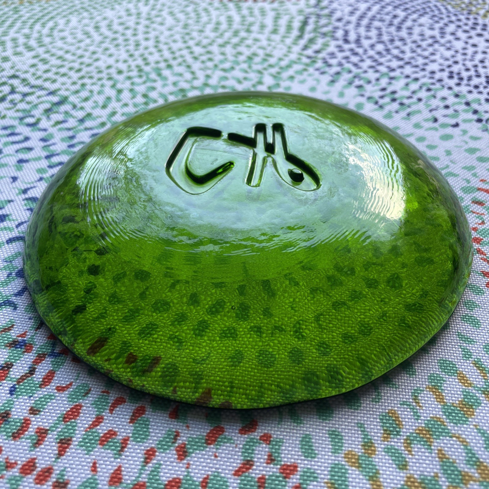 C H Dark Green Vintage Glass Plate Dish For Trinkets/Jewelry No Chips Or Cracks