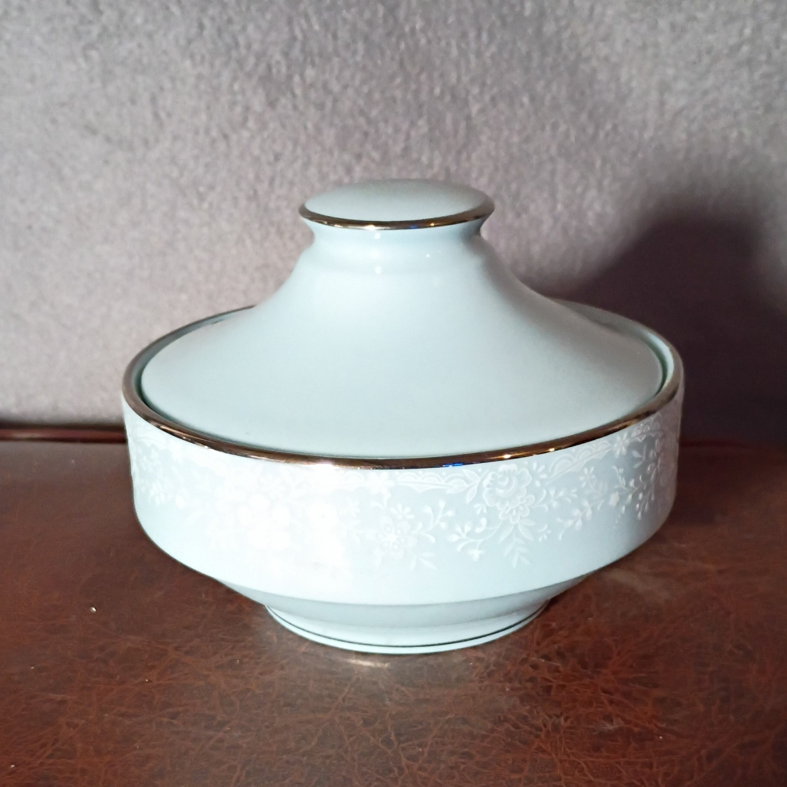Noritake Fidelity Creamer & Sugar Set Light Blue Floral Porcelain Japan 3pc