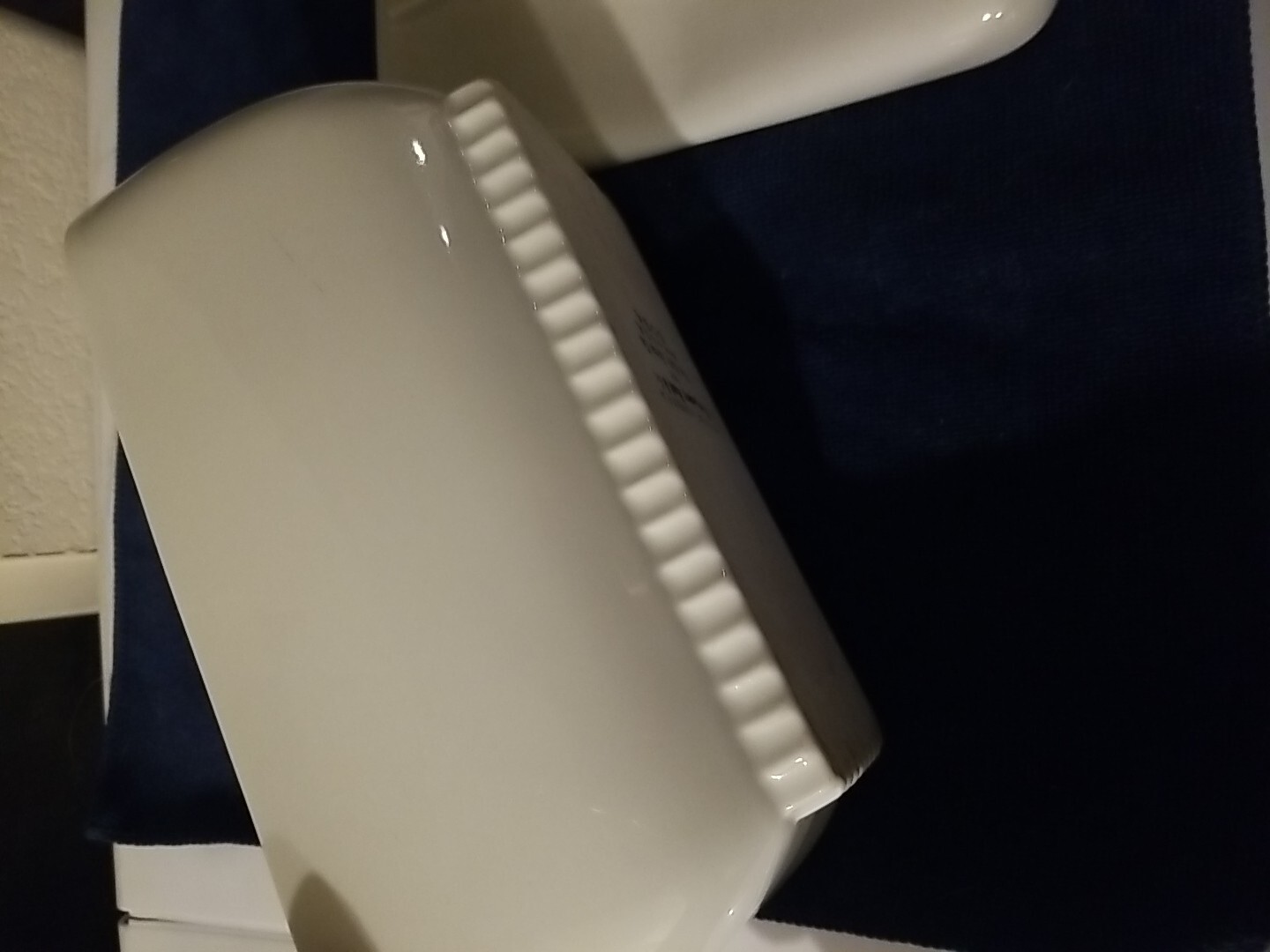 Montgomery Ward Refrigerator Dish by Hall China 5094 Ivory White Made in USA