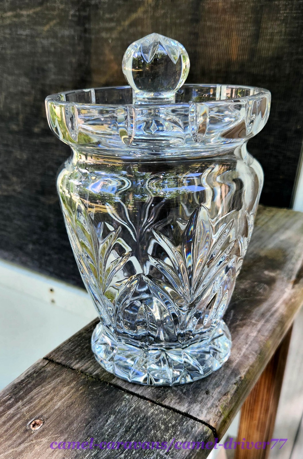 Marquis WATERFORD CRYSTAL Canterbury 8″ BISCUIT BARREL Candy Cookie Jar w/Lid