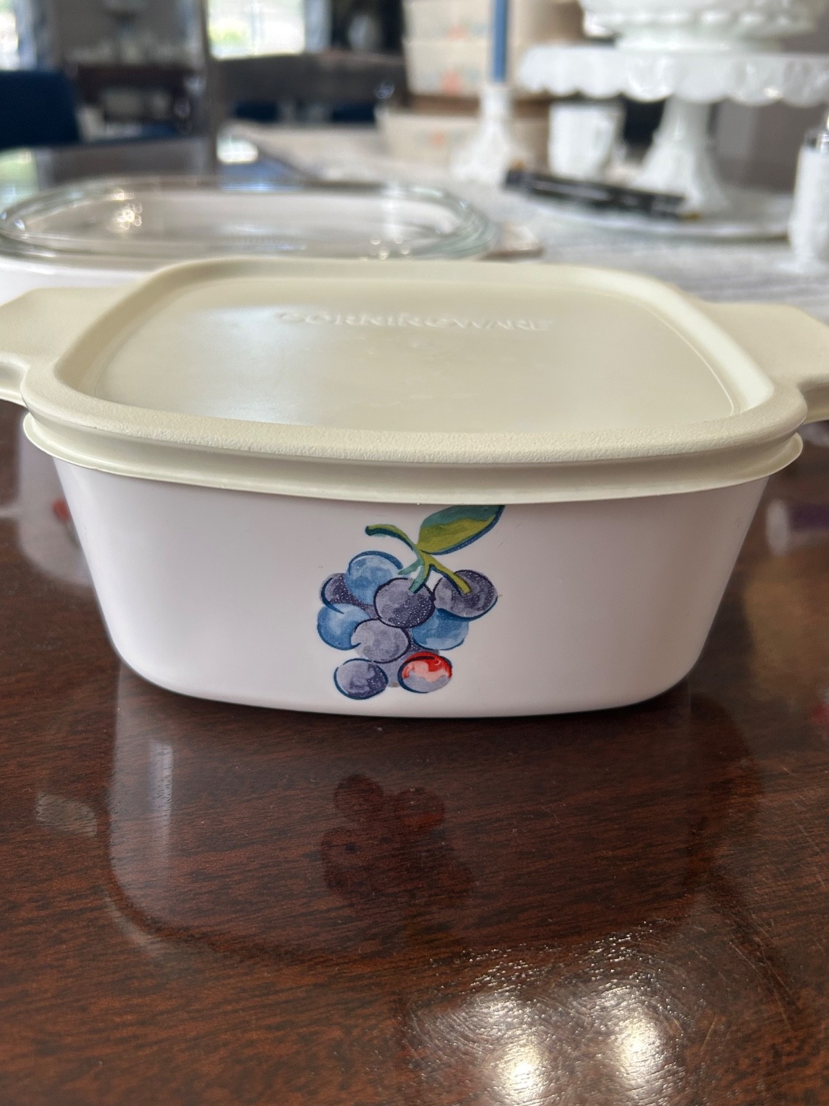 Vintage Corning Ware Fruit Basket 5pc Set A-2-B w/Lid & 2 A-1 1/2-B 1 Plastic Li
