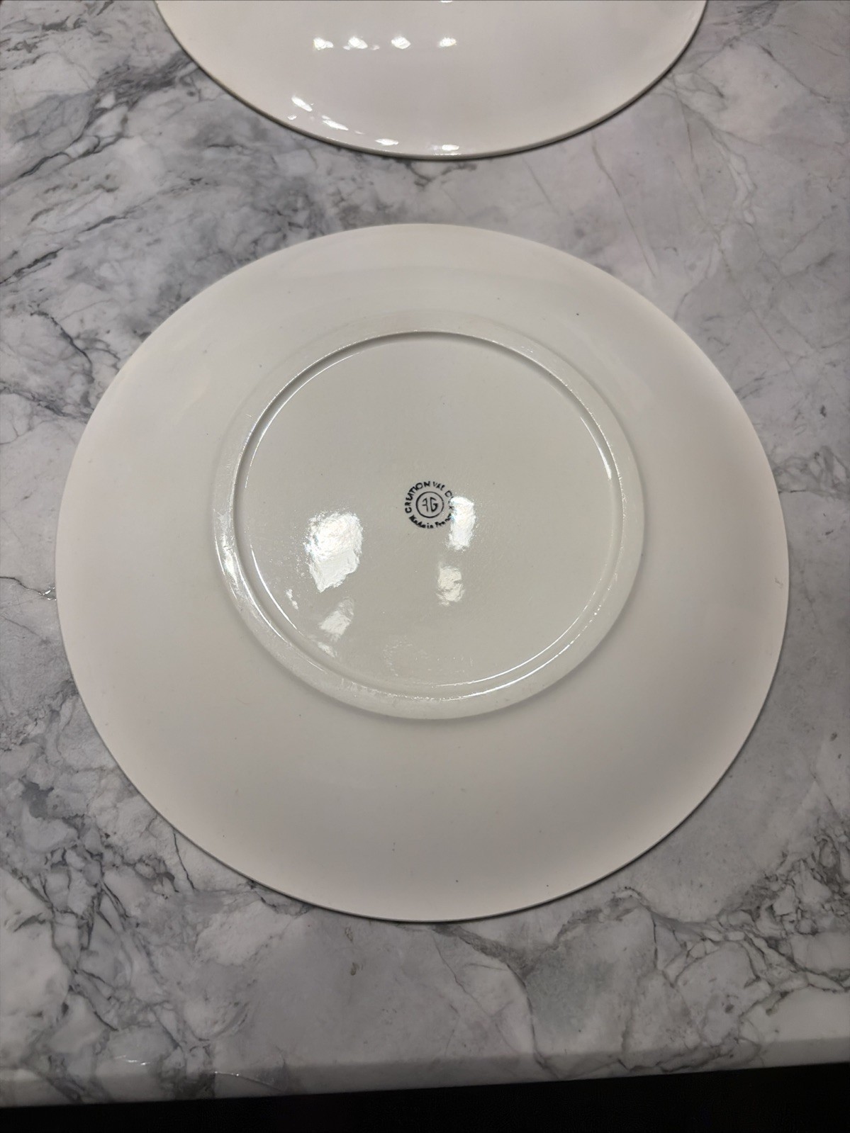 Creation Val d’Or Black & White Vegetable Botanical Plates 9.375” Diam. Set Of 6