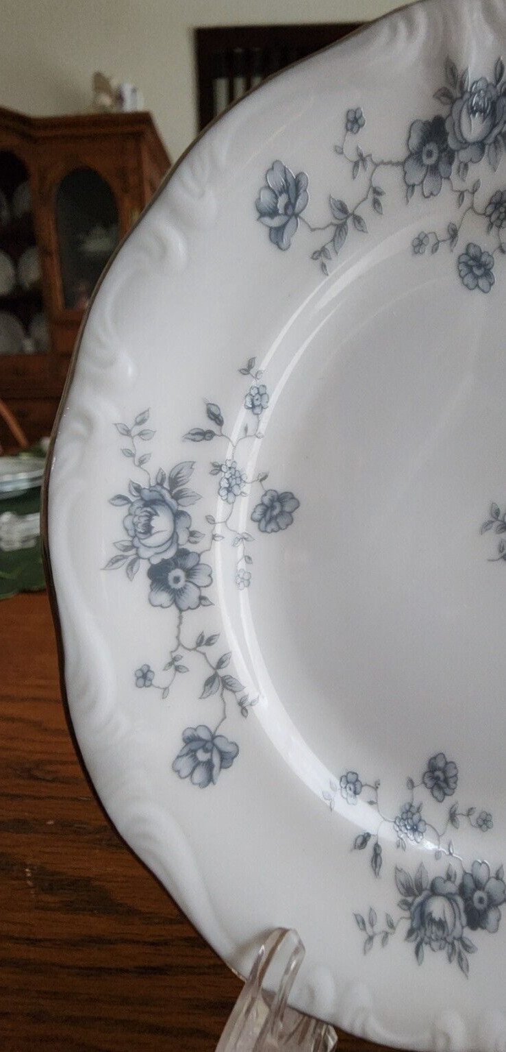 Blue Garland Dessert Bread Plates 6″ (pairs) Johann Haviland White Blue Platinum