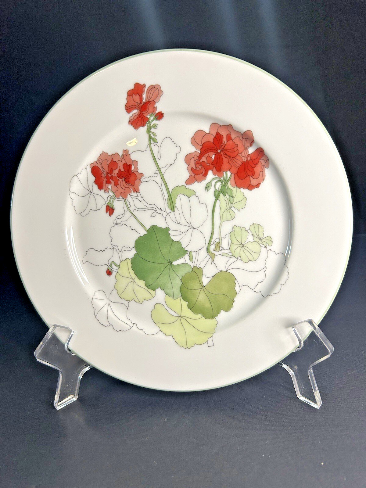 Block Spal Watercolors 7-7/8″ Salad Plates Rose, Trillium, Geranium, Iris Set/4