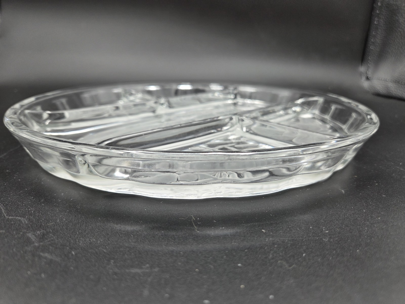 Vintage Indiana Glass Frosted 5 Part Divided Relish Tray Celery Fish Lobster