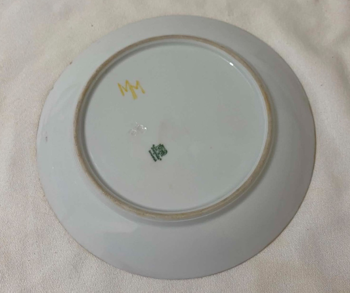 Antique Favorite Bavaria Cabinet Plate Art Nouveau Gold Gilt Mold 8103 Signed MM
