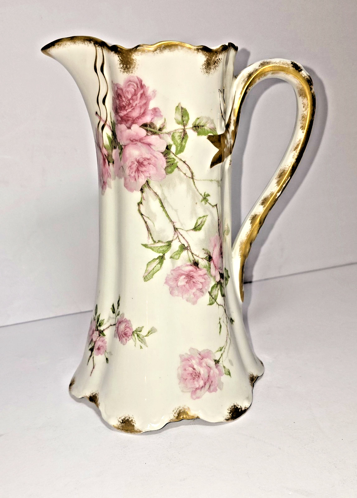 Limoges Haviland – Baltimore Rose – 9 in. Pink Schleiger 1151 Pitcher / Tankard